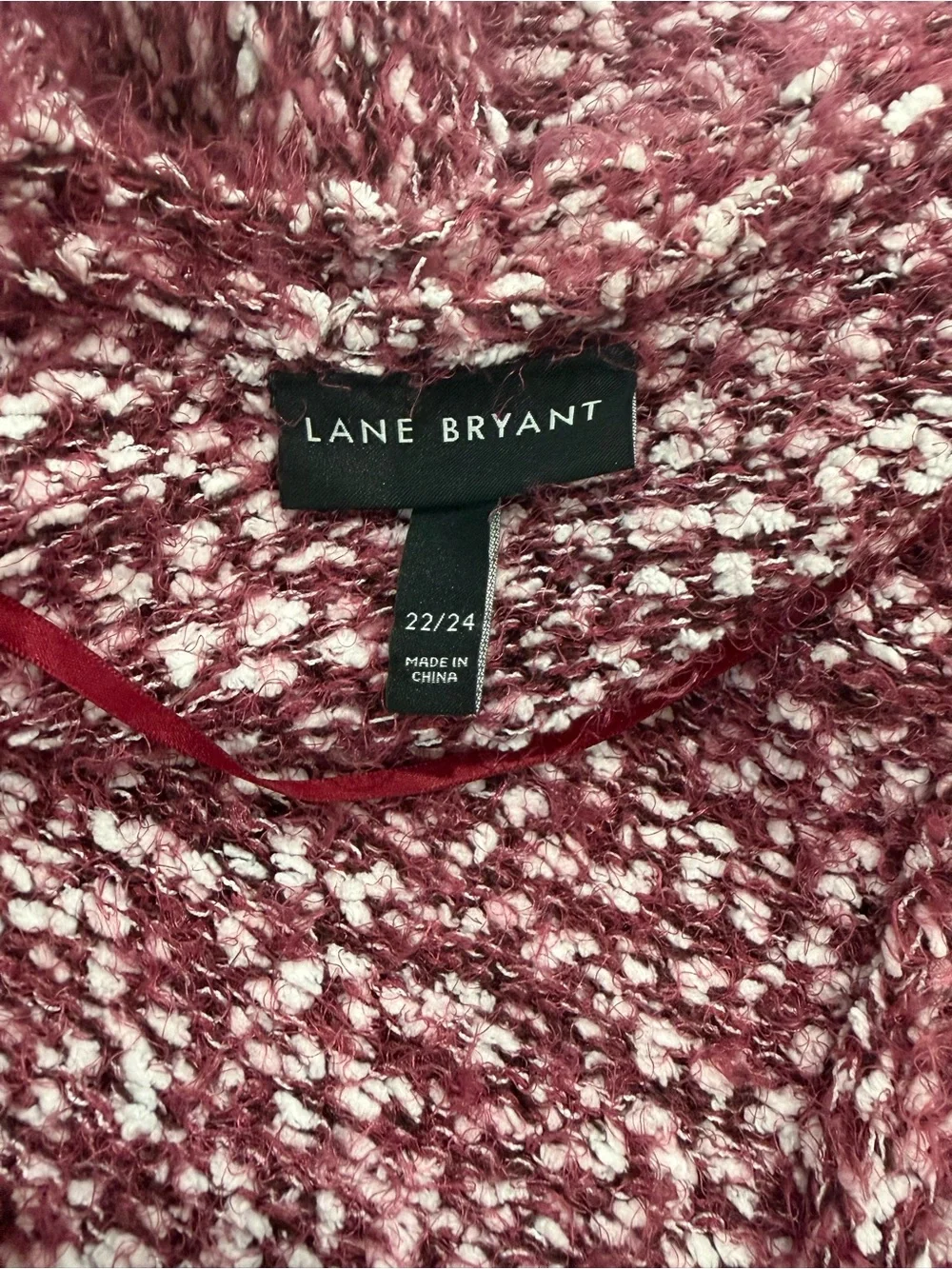 Lane Bryant Marbled Open-Front Cardigan Wine & White Size‎ 22/24 Layering